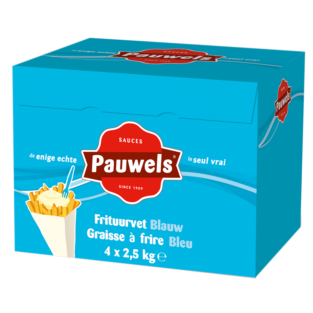 Pauwels frituurvet blauw karton 4x2,5kg