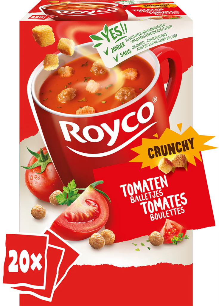 Royco Tomatensoep met balletjes Crunchy 20zakjes