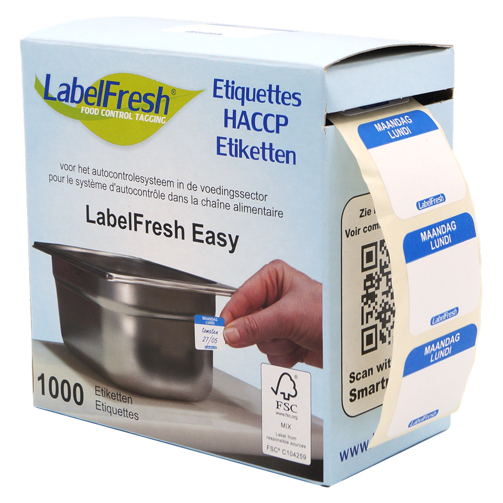 Labelfresh étiquettes easykit + distributeur 7x1000pcs