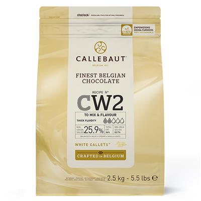 Callebaut chocolade pastilles wit CW2 2.5kg