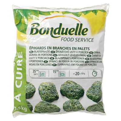 Bonduelle Bladspinazie Porties 125g 2.5kg