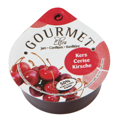 Gourmet confituur kersen 50% serv-a-portion 100x25g