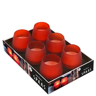 Spaas Windlichtkaars soft glow rood 6pack