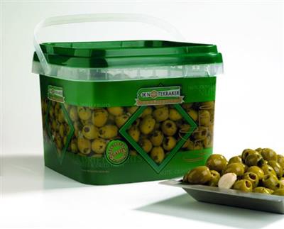 De Notekraker Olives dénoyautées à l'ail 2kg