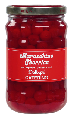 Maraschino cherries zonder steel Delby's 950g