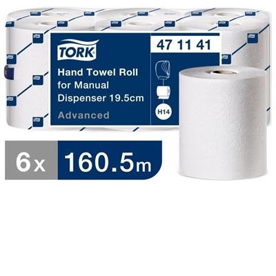 Tork (471141) hand towel roll for manual dispenser blanc 2-couches 19,5cm (H14) 6x640f