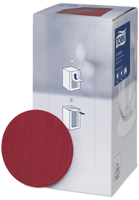 Tork (474469) onderzetters burgundy 8-laags 9cm 250st