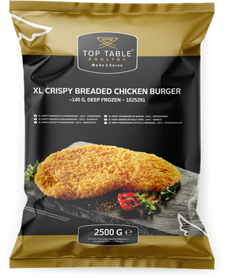 Top Table (1025291) Gepaneerde crispy kipburger (140g) 2.5kg